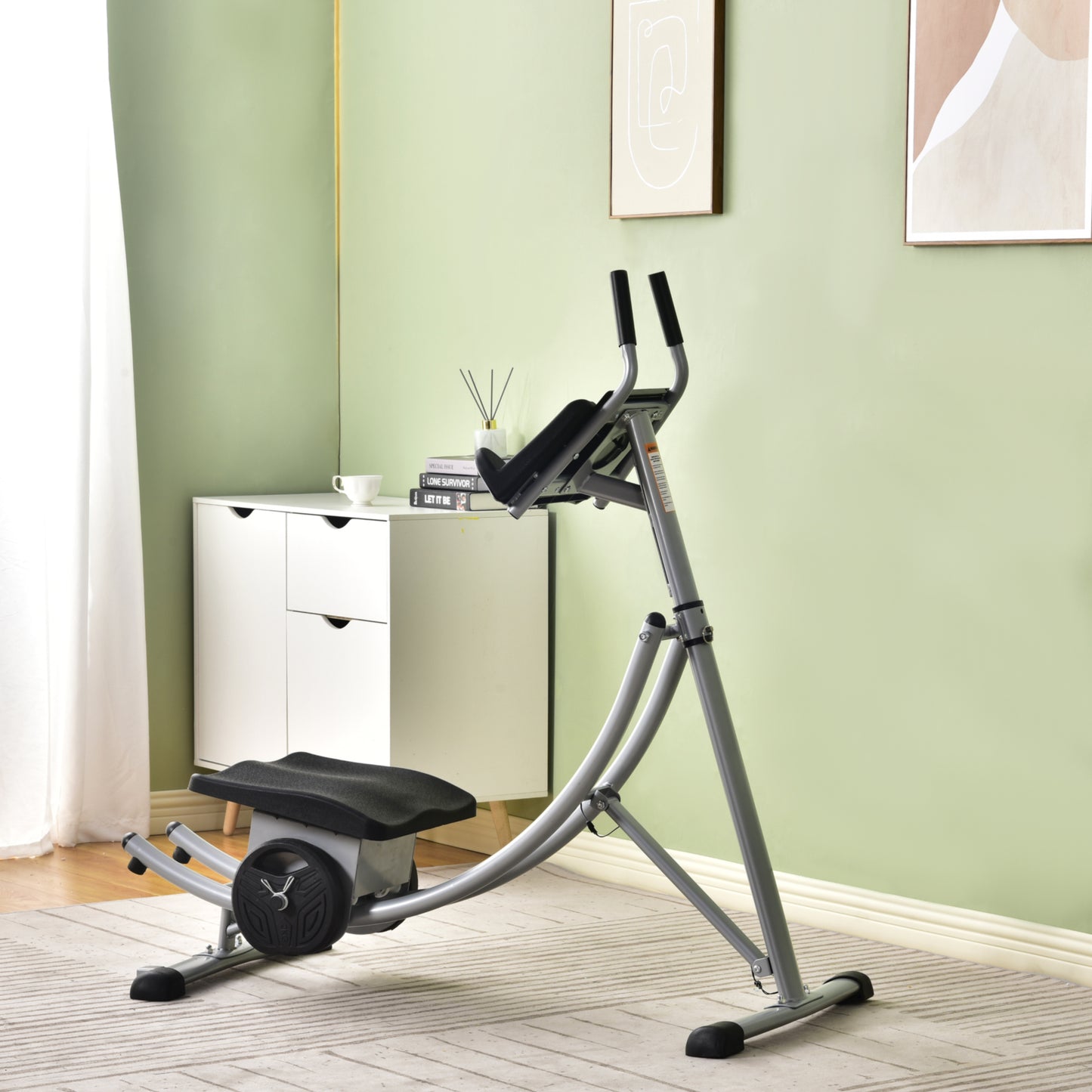 Folding abdominal crunch coaster (Deluxe ab machine)