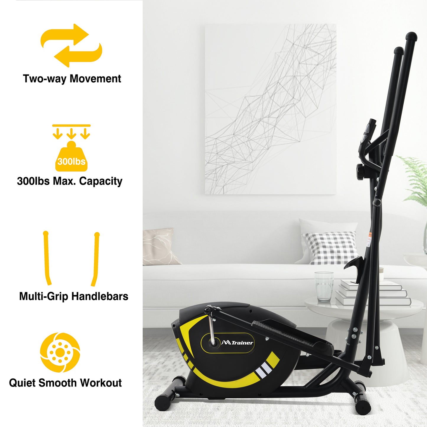 Elliptical Trainer Machine with 8-Level Magnetic Resistance