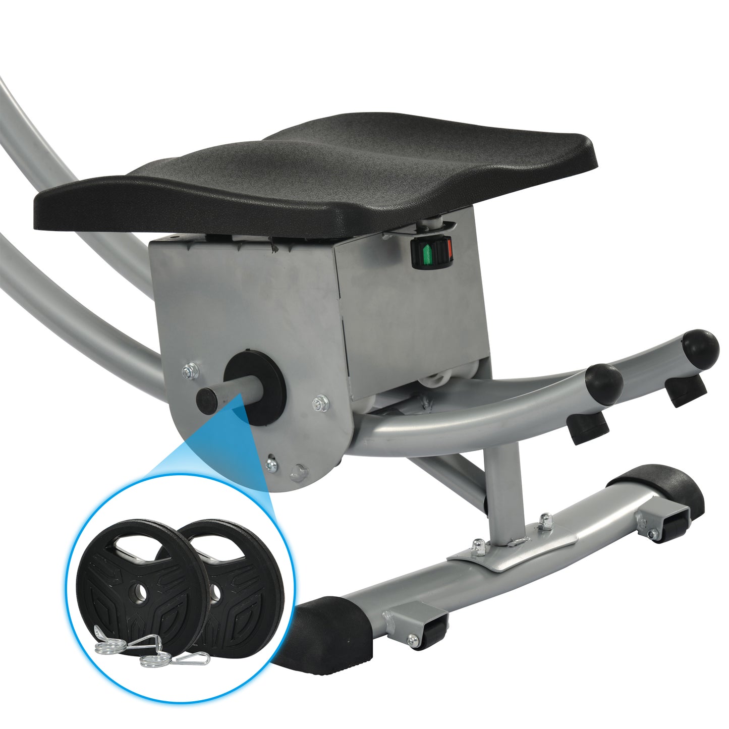 Folding abdominal crunch coaster (Deluxe ab machine)